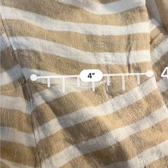 Universal thread High-Rise Linen Pull-On Shorts - Tan Striped 4X - Picture 4 of 5